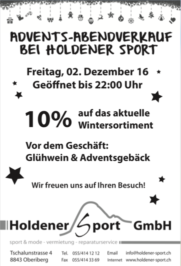 Advent evening sales